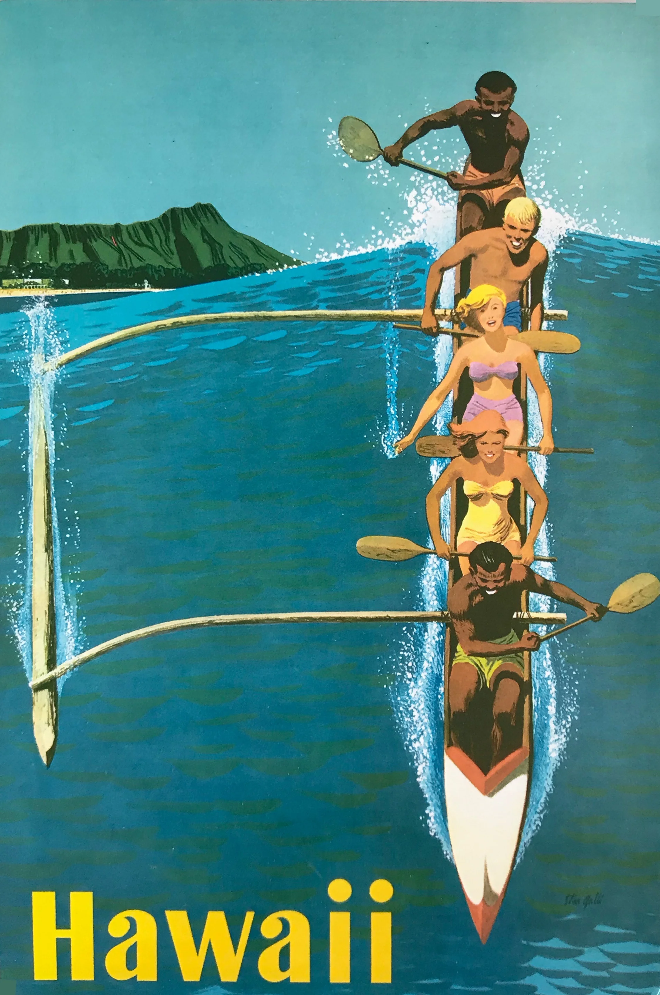 50年代ノースウエストオリエント航空ビンテージ ハワイアンポスター　70年代 Amazon.com: Hawaii - Northwest Orient Airlines - Vintage